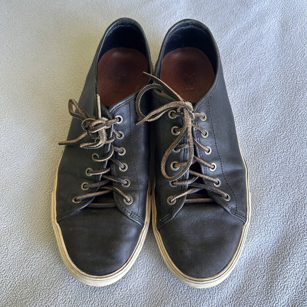 Frye Sneaker Mens 11 Leather Walker Lace Up Shoes Black Academia Retro